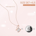wholesale Rose Gold 925 Sterling Silver Crystal Ribbon Breast Cancer Awareness Teardrop Pendant Necklace for Women's Gifts-0-2