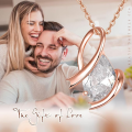 wholesale Rose Gold 925 Sterling Silver Crystal Ribbon Breast Cancer Awareness Teardrop Pendant Necklace for Women's Gifts-0-4