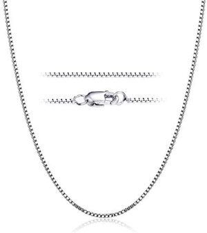 Sterling Silver Box Chain Necklace For Adult-0