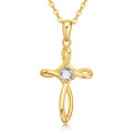 wholesale 18K Gold Celtic Cross with Moissanite Diamond Pendant Chain s for Her-0-0