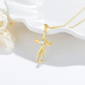 wholesale 18K Gold Celtic Cross with Moissanite Diamond Pendant Chain s for Her-0-1