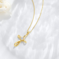 wholesale 18K Gold Celtic Cross with Moissanite Diamond Pendant Chain s for Her-0-2