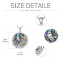 wholesale 925 Sterling Silver Cancer Zodiac Pendant with Abalone Shell and Red Cubic Zirconia Birthstone Necklaces for Women Girls Astrology Gift Ideas-0-11