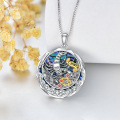 wholesale 925 Sterling Silver Cancer Zodiac Pendant with Abalone Shell and Red Cubic Zirconia Birthstone Necklaces for Women Girls Astrology Gift Ideas-0-13