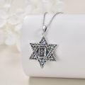 wholesale 925 Sterling Silver Abalone Shell Star of David Cross Pendant Necklace Jewelry-0-3