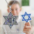 wholesale 925 Sterling Silver Abalone Shell Star of David Cross Pendant Necklace Jewelry-0-5