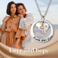 wholesale Sterling Silver Gold Faith Hope Love Cross Pendant Necklace w Austrian Crystal-0-5