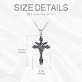 wholesale 925 Sterling Silver Angel Sword Cross Pendant Necklace for Men-0-1