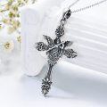 wholesale 925 Sterling Silver Angel Sword Cross Pendant Necklace for Men-0-4