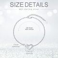 wholesale 925 Sterling Silver Adjustable Women's Anklet w/ CZ Heart & Cross Charm-0-1
