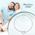 wholesale 925 Sterling Silver Adjustable Women's Anklet w/ CZ Heart & Cross Charm-0-5