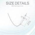 wholesale 925 Sterling Silver Sideways Cross Pendant with Moissanite - Christian Jewelry for Women (18 + Extender)-0-1