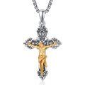 wholesale 925 Sterling Silver Crucifix Cross Jesus Christ Pendant Necklace Jewelry-0-0