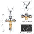 wholesale 925 Sterling Silver Crucifix Cross Jesus Christ Pendant Necklace Jewelry-0-1