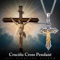 wholesale 925 Sterling Silver Crucifix Cross Jesus Christ Pendant Necklace Jewelry-0-5