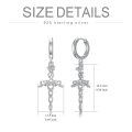 wholesale 925 Sterling Silver Cross Drop Dangle Hoop Earrings for Women and Teenage Girls - Gift Ideas for Birthdays & Special Occasions-0-1
