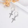 wholesale 925 Sterling Silver Cross Drop Dangle Hoop Earrings for Women and Teenage Girls - Gift Ideas for Birthdays & Special Occasions-0-3