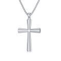 wholesale 925 Sterling Silver & 14k Gold Plated Religious Cross Necklace w/ 3mm Box Link Chain (22)-0-0