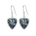 wholesale 925 Sterling Silver Abalone Shell Celtic Knot Heart Drop Earrings-0-0