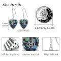 wholesale 925 Sterling Silver Abalone Shell Celtic Knot Heart Drop Earrings-0-1