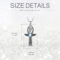 wholesale 925 Sterling Silver Moonstone Ankh Cross Necklace - I Love You in 100 Languages & Evil Eye Protection Charm-0-1