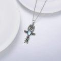 wholesale 925 Sterling Silver Moonstone Ankh Cross Necklace - I Love You in 100 Languages & Evil Eye Protection Charm-0-4