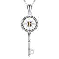 wholesale 925 Sterling Silver Compass Key Necklace with CZ Stones and Cross Charm Graduation Gift for Her-0-0