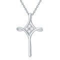 wholesale 925 Sterling Silver Diamond Cross Pendant Necklace for Women-0-0