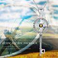 wholesale 925 Sterling Silver Compass Key Necklace with CZ Stones and Cross Charm Graduation Gift for Her-0-6
