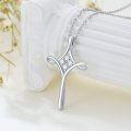 wholesale 925 Sterling Silver Diamond Cross Pendant Necklace for Women-0-3