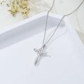 wholesale 925 Sterling Silver Diamond Cross Pendant Necklace for Women-0-4