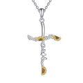 wholesale 925 Sterling Silver Cross with Sunflowers Pendant Necklace for Women Mom Wife Gift-0-0