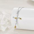 wholesale 925 Sterling Silver Cross with Sunflowers Pendant Necklace for Women Mom Wife Gift-0-3