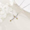wholesale 925 Sterling Silver Cross with Sunflowers Pendant Necklace for Women Mom Wife Gift-0-4