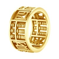 wholesale 925 Sterling Silver Abacus Adjustable Rings-Gold Plated