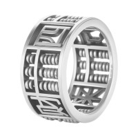 wholesale 925 Sterling Silver Abacus Adjustable Ring-Rhodium Plated